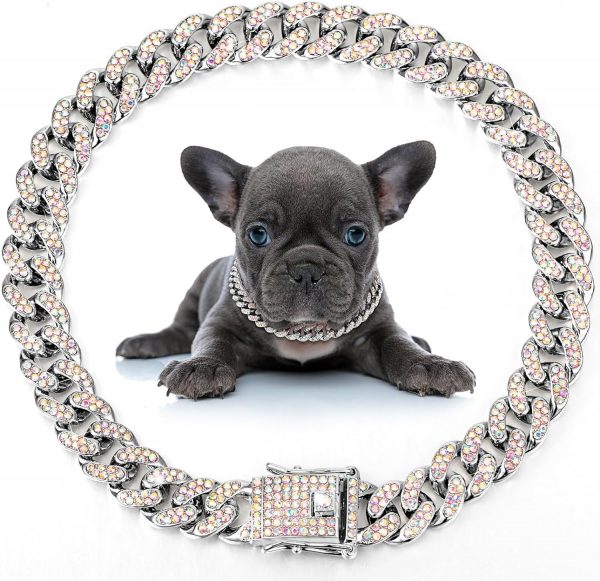 Dog Necklace Metal Cat Chain Pet Crystal Collar Jewelry Accessories For Small Medium Large Dogs Cats - Image 6
