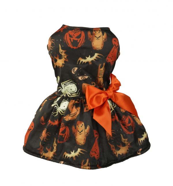 Halloween Small Dog Clothes Pet Dress Pumpkin Print Dress Chihuahua Yorkie Mesh Dress Pet Party Clothing Cat Dog Costume - Image 2