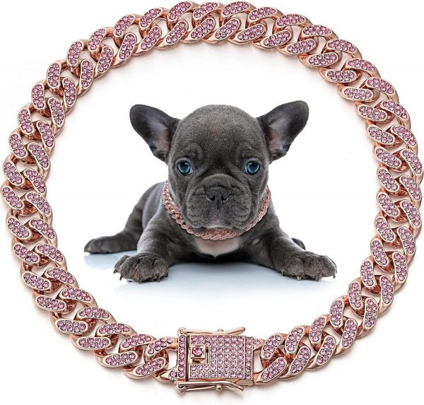 Dog Necklace Metal Cat Chain Pet Crystal Collar Jewelry Accessories For Small Medium Large Dogs Cats - Image 8